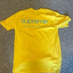 Supreme Bright Yellow Tee with Blue Print